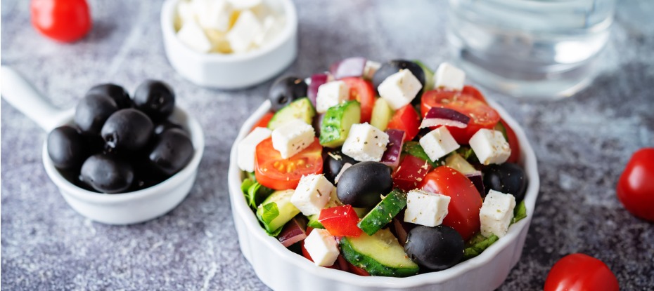 fresh greek salad bowl