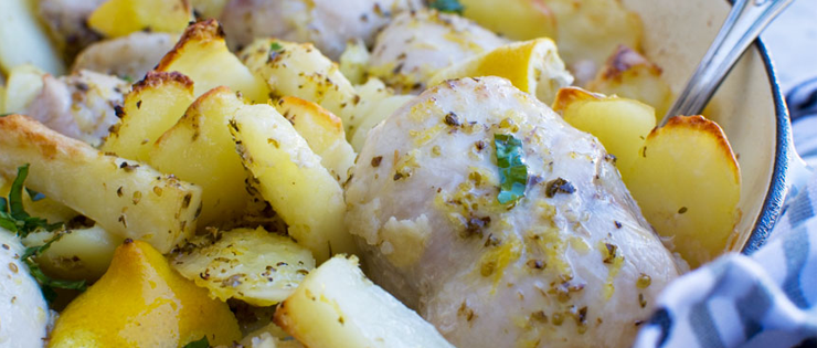 Baked Greek Chicken and Potatoes